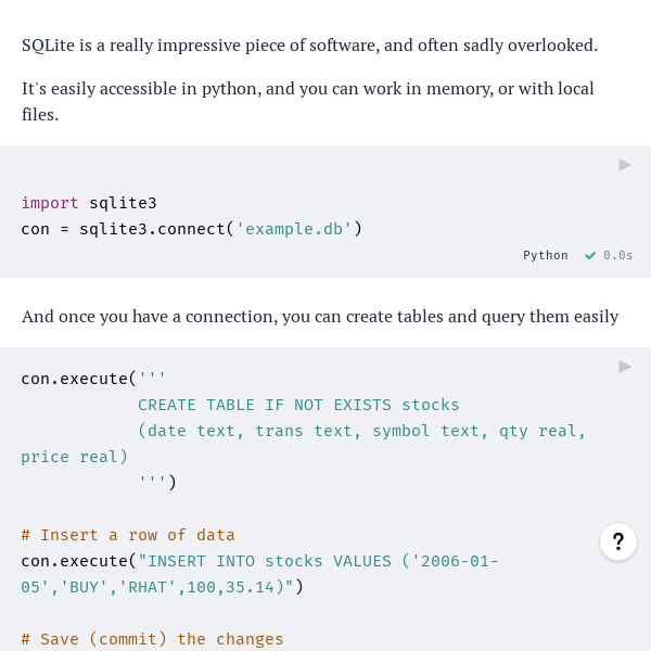 Sqlite3 Connect Example