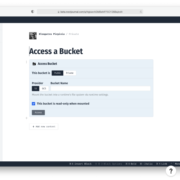 AWS S3 Buckets and Google Cloud Storage Nextjournal