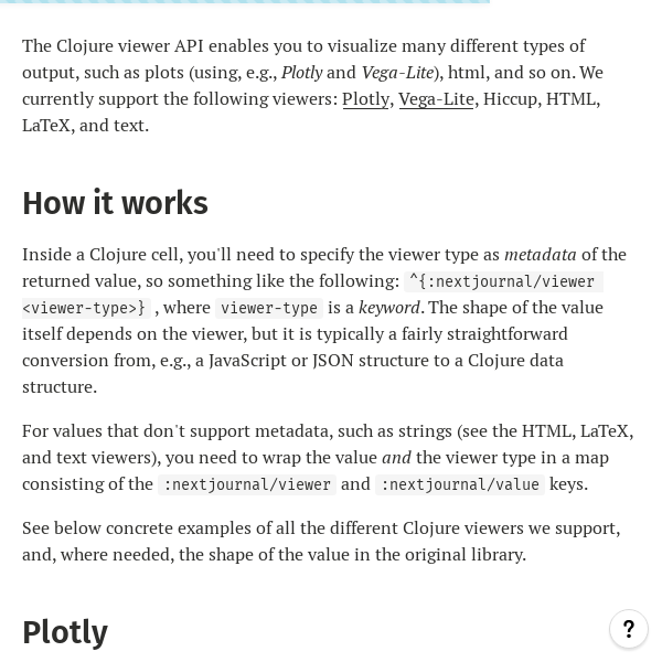 Clojure viewers - Nextjournal