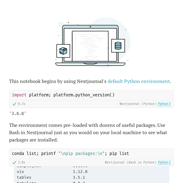 Automatic Dependency Management Nextjournal